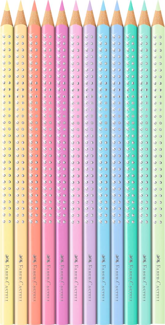 Set in metallo con matite colorate Sparkle Pastel, 12 matite colorate pastello