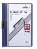 Durable Duraclip 60 cartellina con fermafoglio Blu, Trasparente PVC