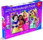 Ravensburger - Puzzle Disney Princess, Collezione 3x49, 3 Puzzle da 49 Pezzi, Età Raccomandata 5+ Anni