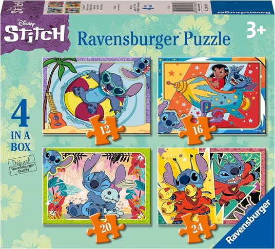 Ravensburger - Puzzle Stitch, Collezione 4 in a Box, 4 puzzle da 12-16-20-24 Pezzi, Età Raccomandata 3+ Anni