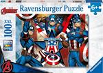 Ravensburger - Puzzle Captain America 100 Pezzi XXL, Età Raccomandata 6+ Anni