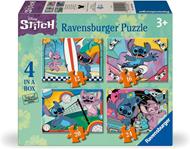 Ravensburger - Puzzle Disney Stitch, Puzzle 4 in a box, 12-16-20-24 pezzi, Puzzle Bambini 3 Anni, 70x50cm