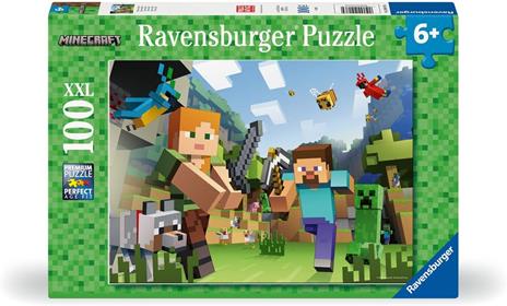 Ravensburger - Puzzle Minecraft, Puzzle 100 pezzi XXL, Puzzle Bambini 6 Anni, 49x36cm