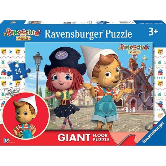 Ravensburger - Puzzle Pinocchio, Collezione 24 Giant Pavimento, 24 Pezzi, Età Raccomandata 3+ Anni