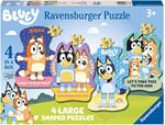 Ravensburger - Puzzle Bluey, Collezione Shaped 4 in a Box, 4 puzzle da 10-12-14-16 Pezzi, Età Raccomandata 3+ Anni