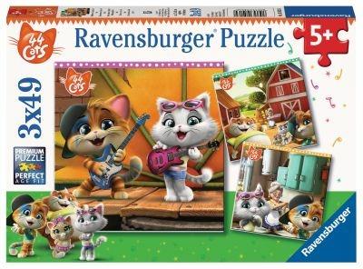 Ravensburger - Puzzle 44 Gatti, Collezione 3x49, 3 Puzzle da 49 Pezzi, Età Raccomandata 5+ Anni - 4