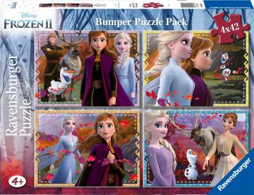 Ravensburger - Puzzle Frozen 2, Collezione Bumper Pack 4x42, 4 Puzzle da 42 Pezzi, Età Raccomandata 4+ Anni