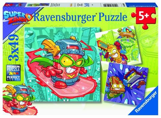 Ravensburger - Puzzle Super Zings, Collezione 3x49, 3 Puzzle da 49 Pezzi, Età Raccomandata 5+ Anni