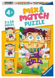 Giocattolo Ravensburger - Puzzle Fashion Mix, Linea Mix & Match, 3 Puzzle da 24 Pezzi, Puzzle per Bambini, Età Raccomandata 4+ Anni Ravensburger