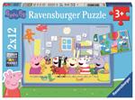 Ravensburger - Puzzle Peppa Pig, Collezione 2x12, 2 Puzzle da 12 Pezzi, Età Raccomandata 3+ Anni