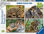 Ravensburger - Puzzle Animali selvatici, Collezione Bumper Pack 4X100, 4 Puzzle da 100 Pezzi, Età Raccomandata 5+ Anni