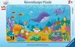 Ravensburger - Puzzle Cuccioli di mare, Collezione Puzzle Incorniciati, 15 Pezzi, Età Raccomandata 3+ Anni