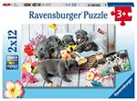 Ravensburger - Puzzle Piccole palle di pelo, Collezione 2x12, 2 Puzzle da 12 Pezzi, Età Raccomandata 3+ Anni