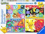 Ravensburger - Puzzle Pokémon, Collezione Bumper Pack 4X100, 4 Puzzle da 100 Pezzi, Età Raccomandata 5+ Anni