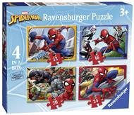 Ravensburger - Puzzle Spiderman, Collezione 4 in a Box, 4 puzzle da 12-16-20-24 Pezzi, Età Raccomandata 3+ Anni