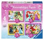 Ravensburger - Puzzle Princesse Disney, Collezione 4 in a Box, 4 puzzle da 12-16-20-24 Pezzi, Età Raccomandata 3+ Anni