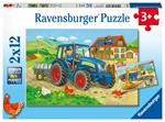 Puzzle 2X12 Pz. Costruzioni e Fattoria. Ravensburger (7616)