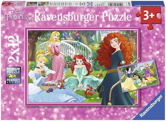 Ravensburger - Puzzle Disney Princess, Collezione 2x12, 2 Puzzle da 12 Pezzi, Età Raccomandata 3+ Anni - 2