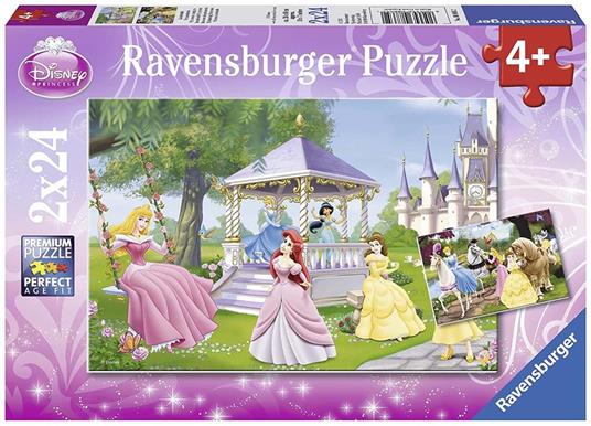 Ravensburger - Puzzle Principesse Disney, Collezione 2x24, 2 Puzzle da 24 Pezzi, Età Raccomandata 4+ Anni