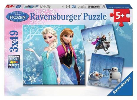 Ravensburger - Puzzle Frozen B, Collezione 3x49, 3 Puzzle da 49 Pezzi, Età Raccomandata 5+ Anni