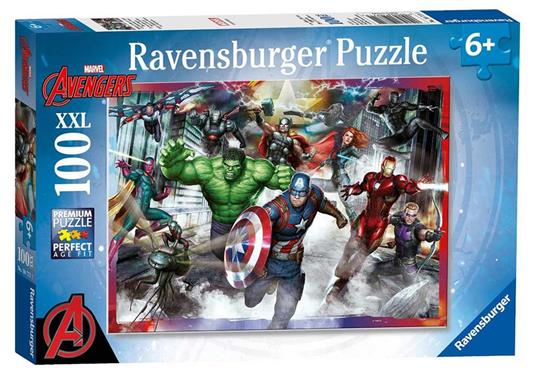 Ravensburger - Puzzle Avengers, 100 Pezzi XXL, Età Raccomandata 6+ Anni - 2