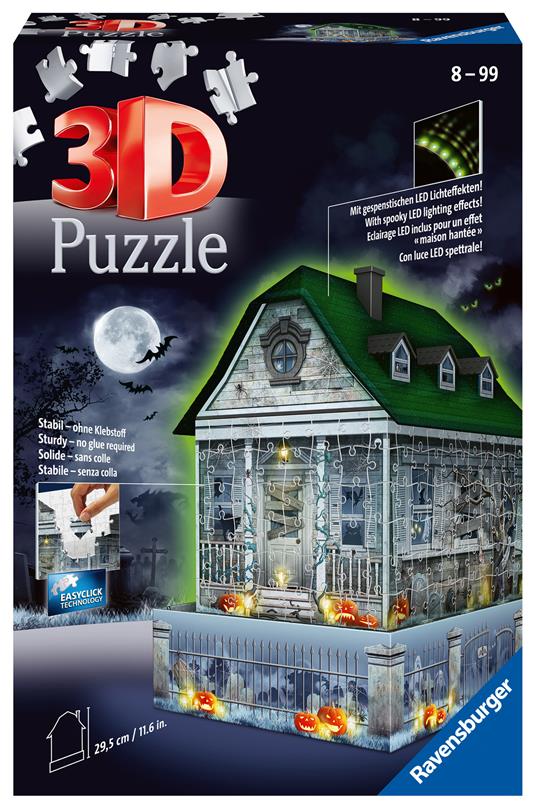 Ravensburger - 3D Puzzle Casa degli Spiriti Night Edition con Luce