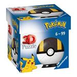 Ravensburger - 3D Puzzle Pokémon Pokéball Nera E Gialla, 54 Pezzi, 6+ Anni