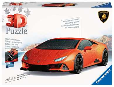 Giocattolo Puzzle 3D Lamborghini Huracán EVO arancione Ravensburger