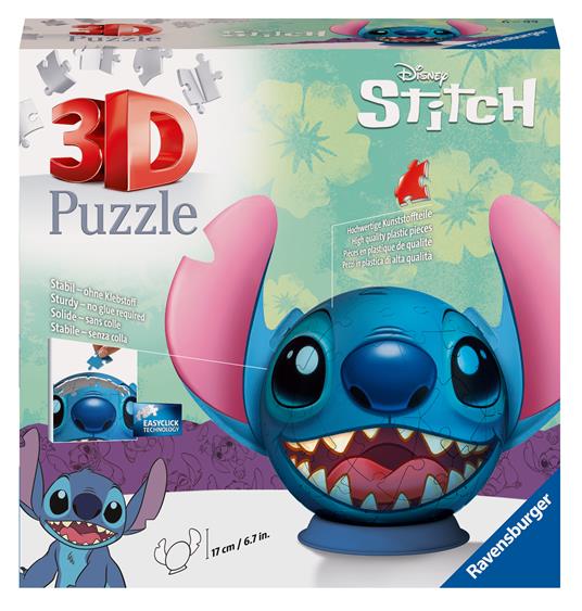 Ravensburger - 3D Puzzle Stitch con le Orecchie, 72 pezzi, 6+ anni -  Ravensburger - Puzzle 3D - Giocattoli