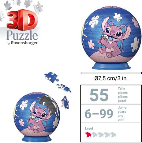 Ravensburger 3D 11597-Palla puzzle Disney Angel, per grandi e piccoli fan di Stitch a partire dai 6 anni, 11598 - 3