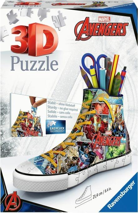 Ravensburger - 3D Puzzle Portapenne Sneaker Avengers, 108 Pezzi, 8+ Anni - 2