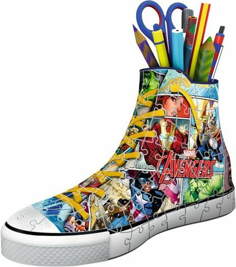 Ravensburger - 3D Puzzle Portapenne Sneaker Avengers, 108 Pezzi, 8+ Anni - 3