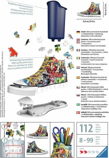 Ravensburger - 3D Puzzle Portapenne Sneaker Avengers, 108 Pezzi, 8+ Anni - 4