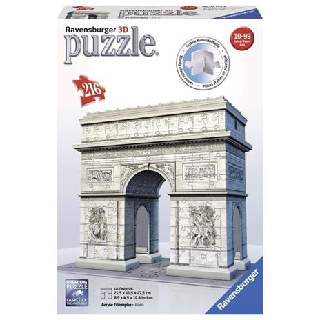 Ravensburger - 3D Puzzle Arco di Trionfo, Parigi, 216 Pezzi, 8+ Anni