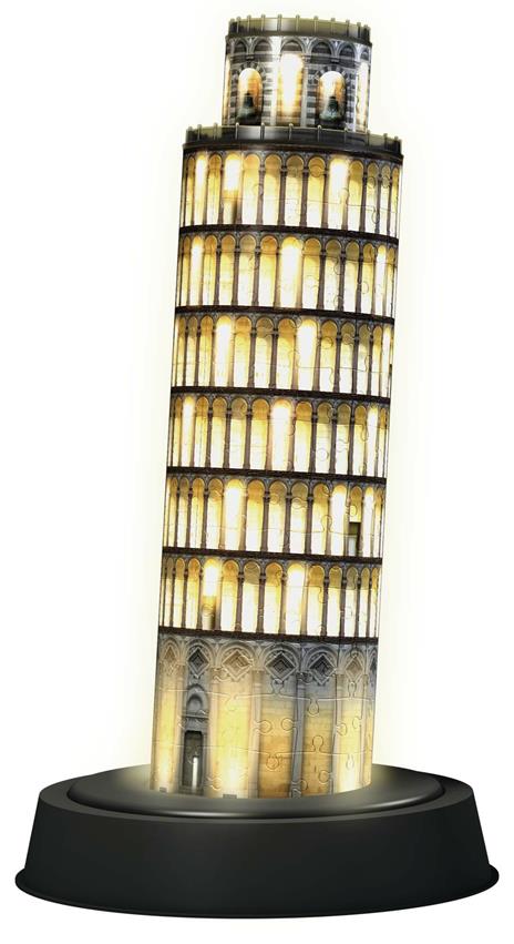 Ravensburger - 3D Puzzle Torre Di Pisa Night Edition con Luce, Italia, 216 Pezzi, 8+ Anni - 2
