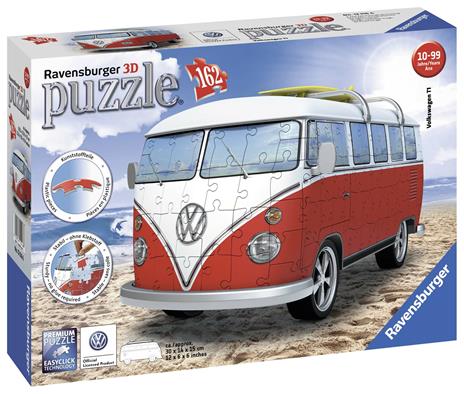 Ravensburger - 3D Puzzle Camper Volkswagen T1, 162 Pezzi, 8+ Anni - 7