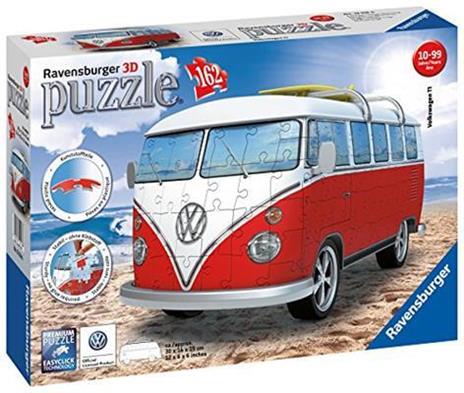 Ravensburger - 3D Puzzle Camper Volkswagen T1, 162 Pezzi, 8+ Anni - 2