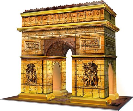 Ravensburger - 3D Puzzle Arco di Trionfo Night Edition con Luce, Parigi, 216 Pezzi, 8+ Anni - 3