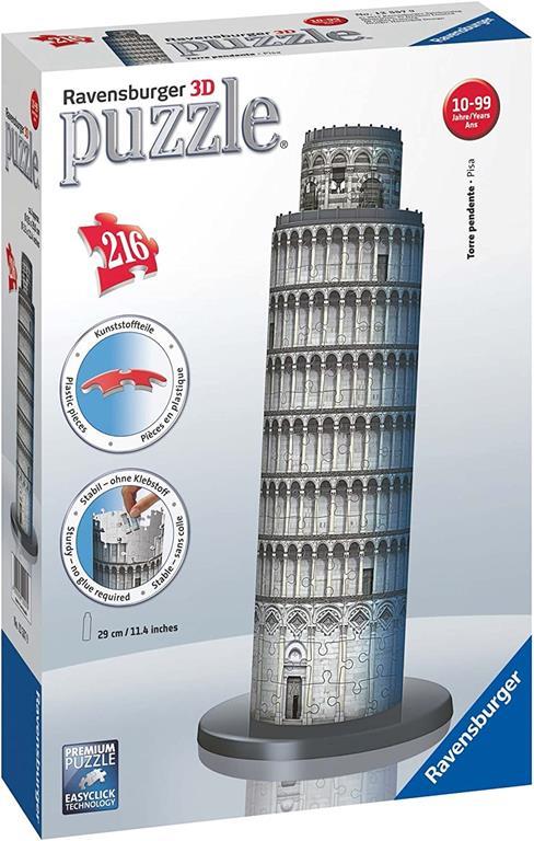 Ravensburger - 3D Puzzle Torre Di Pisa, Italia, 216 Pezzi, 8+ Anni - 5