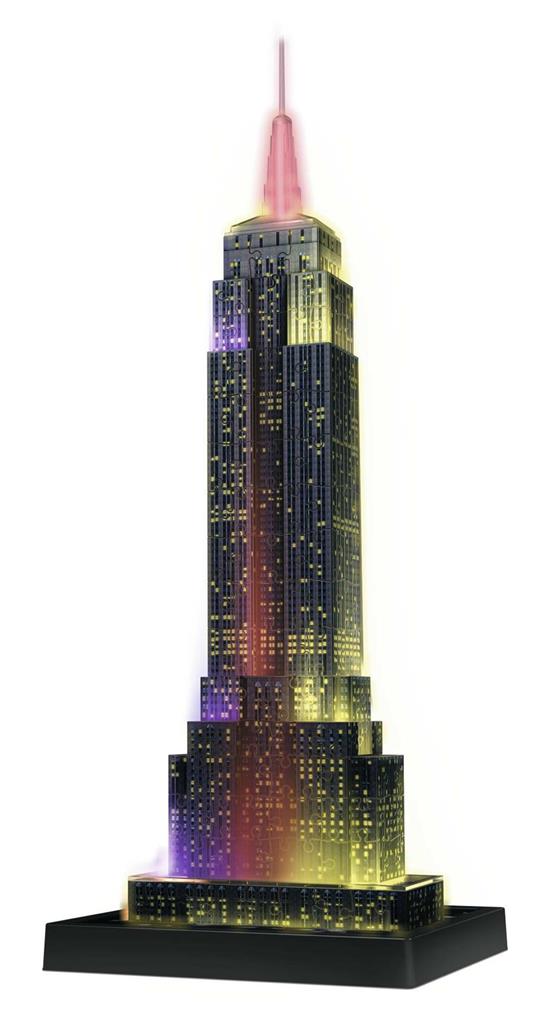 Ravensburger - 3D Puzzle Empire State Building Night Edition con Luce, New York, 216 Pezzi, 8+ Anni - 3