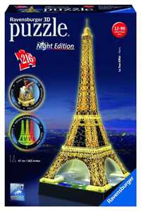 Giocattolo Ravensburger - 3D Puzzle Tour Eiffel Night Edition con Luce, Parigi, 216 Pezzi, 10+ Anni Ravensburger