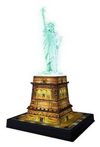 Giocattolo Ravensburger - 3D Puzzle Statua Della Libertà Night Edition con Luce, New York, 108 Pezzi, 8+ Anni Ravensburger