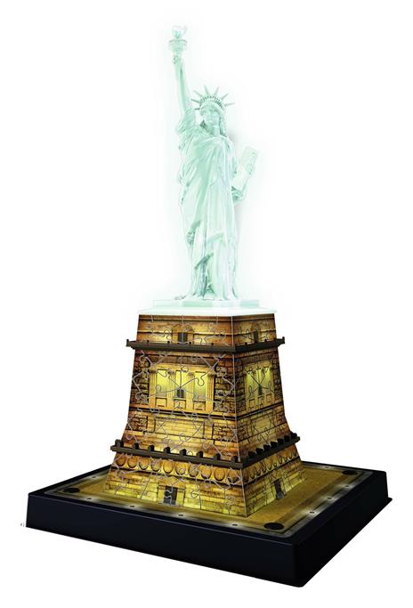 Ravensburger - 3D Puzzle Statua Della Libertà Night Edition con Luce, New York, 108 Pezzi, 8+ Anni - 6