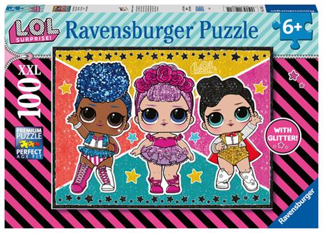 Ravensburger L.O.L Glitter Puzzle per Bambini, Multicolore, 100 Pezzi, 12881