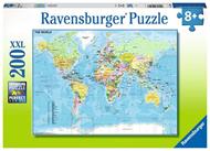 Ravensburger - Puzzle Mappa del mondo, 200 Pezzi XXL, Età Raccomandata 8+ Anni