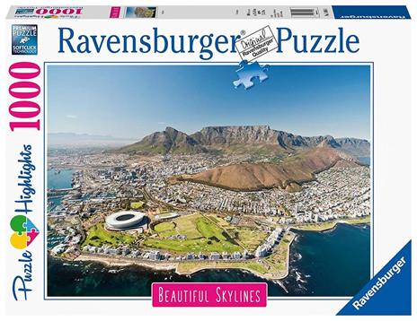 Ravensburger - Puzzle Cape Town, Collezione Beautiful Skylines, 1000 Pezzi, Puzzle Adulti