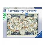 Ravensburger - Puzzle Mappa del mondo di animali fantastici, 1500 Pezzi, Puzzle Adulti