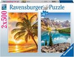 Ravensburger - Puzzle Mare e Monti, 2x500 Pezzi, Puzzle Adulti