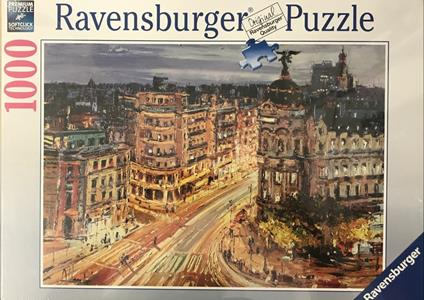 Ravensburger - Puzzle Dipinto di Madrid, la Gran Via, 1000 Pezzi, Puzzle Adulti