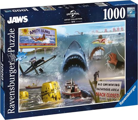 Ravensburger - Puzzle Jaws - Lo squalo, 1000 Pezzi, Puzzle Adulti - 2
